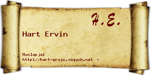 Hart Ervin névjegykártya